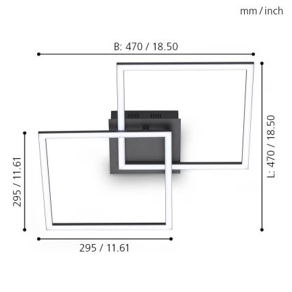 Eglo - LED Dimmable surface-mounted chandelier LED/28W/230V 3000-6500K + remote control