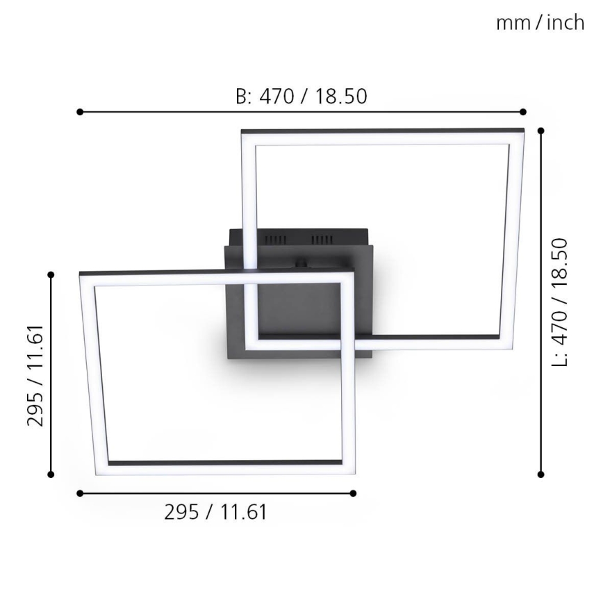 Eglo - LED Dimmable surface-mounted chandelier LED/28W/230V 3000-6500K + remote control
