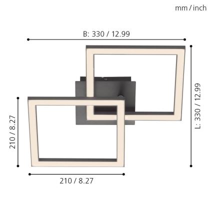 Eglo 75569 - LED Ceiling light PALMAVES LED/20,5W/230V