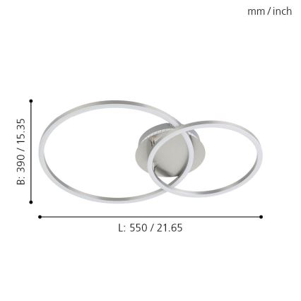 Eglo - LED RGB Dimmable surface-mounted chandelier LED/21,5W/230V 3000-6500K + remote control