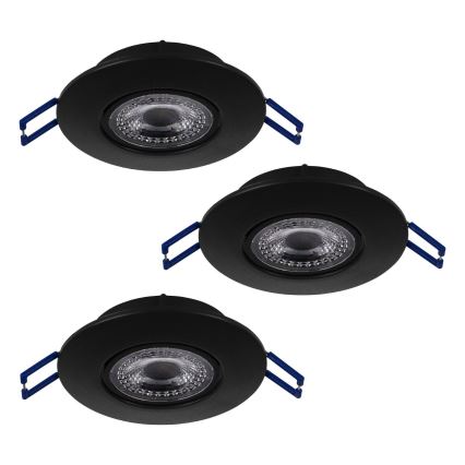 Eglo 75765 - SET 3x LED Recessed light ZUJAR LED/3,4W/230V black