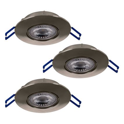Eglo 75765 - SET 3x LED Recessed light ZUJAR LED/3,4W/230V matte chrome