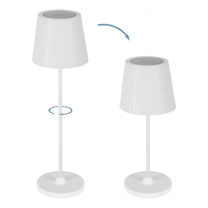 Eglo - Dimmable LED Rechargeable Outdoor Table Lamp LED/3.8W/5V 2400/3000/4000K 2000 mAh IP44 White