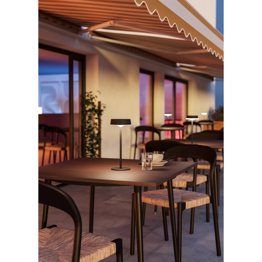 Eglo - Dimmable LED Solar Rechargeable Touch Table Lamp LED/3W/5V 3000-6000K 1800 mAh IP44 Black