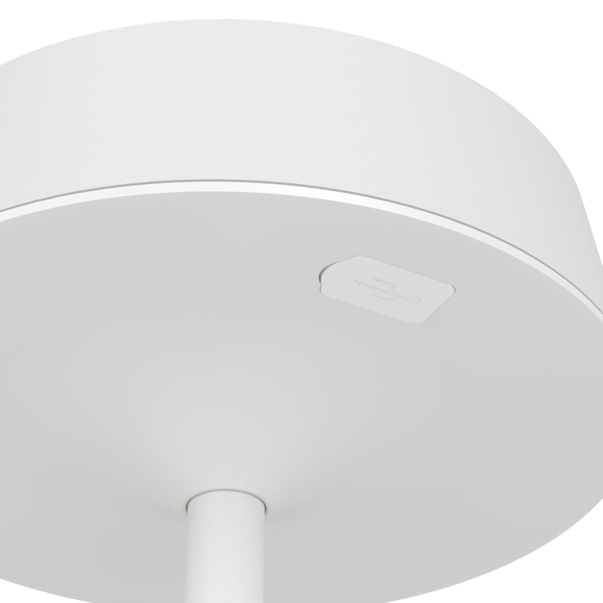 Eglo - Dimmable LED Solar Rechargeable Touch Table Lamp, 3W/5V, 3000-6000K, 1800 mAh, IP44, White