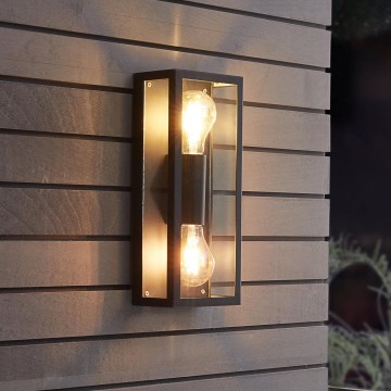 Eglo 780426 - Outdoor wall light ALGECIRAS 2xE27/60W/230V IP44 black