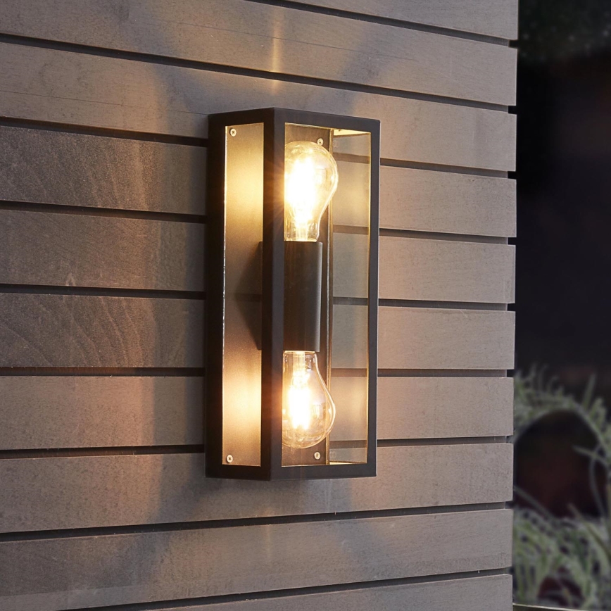 Eglo 780426 - Outdoor wall light ALGECIRAS 2xE27/60W/230V IP44 black