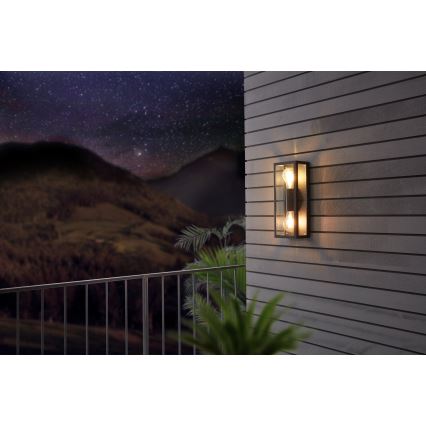 Eglo 780426 - Outdoor wall light ALGECIRAS 2xE27/60W/230V IP44 black