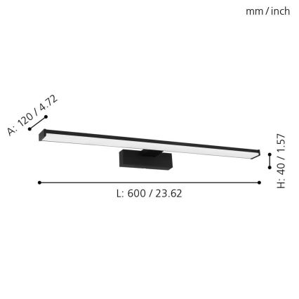 Eglo 780431 - LED Bathroom mirror lighting BETETA LED/11W/230V 60 cm IP44 black