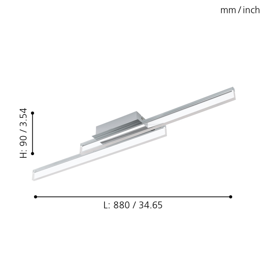 Eglo 780433 - LED Bathroom ceiling light YANGUAS 2xLED/11W/230V 3000K IP44 matte chrome
