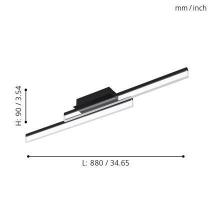 Eglo 780433 - YANGUAS LED bathroom ceiling light 2xLED/11W/230V 3000K IP44 black