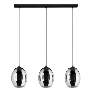 Eglo 780481 - Cable pendant light CADAQUES 3xE27/40W/230V black/smoked