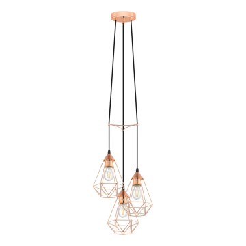 Eglo 78276 - BYRON cable pendant 3xE27/60W/230V copper
