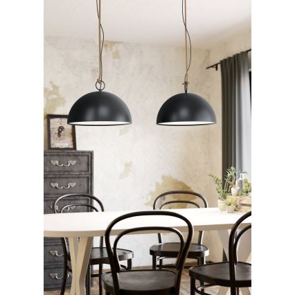 Eglo 78444 - Chandelier on a string HODSOLL 2xE27/40W/230V black/brown