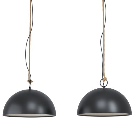 Eglo 78444 - Chandelier on a string HODSOLL 2xE27/40W/230V black/brown