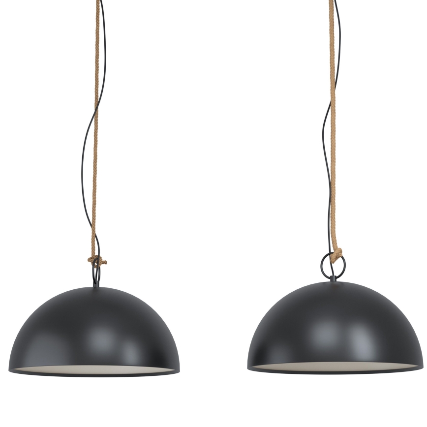 Eglo 78444 - Chandelier on a string HODSOLL 2xE27/40W/230V black/brown