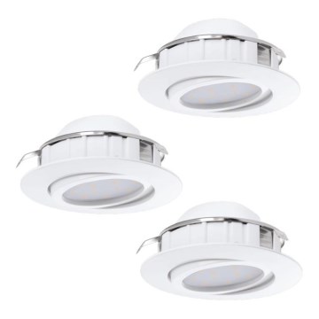 Eglo 78755 - SET 3x LED Recessed light PINEDA 1xLED/6W/230V 3000K white