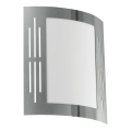 Eglo 79282 - Outdoor wall light CITY 1xE27/60W/230V shiny chrome IP44