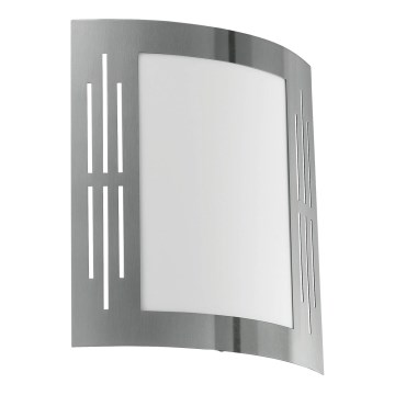 Eglo 79282 - Outdoor wall light CITY 1xE27/60W/230V shiny chrome IP44
