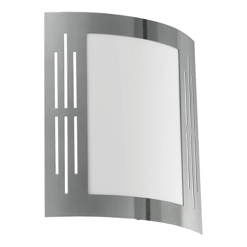 Eglo 79282 - Outdoor wall light CITY 1xE27/60W/230V shiny chrome IP44