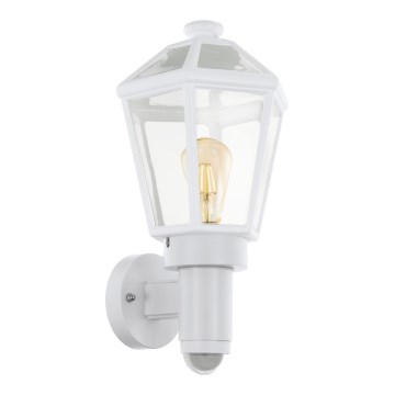 Eglo 79288 - MONSELICE Outdoor Wall Lamp with Motion and Dusk Sensor, 1x E27/28W/230V, IP44, White