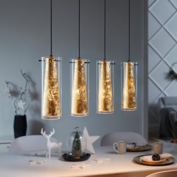Eglo 79344 - Chandelier on a string PINTO GOLD 4xE27/40W/230V gold