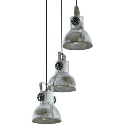 Eglo 79371 - BARNSTAPLE cable-hung pendant light, 3xE27/40W/230V, brown with patina finish