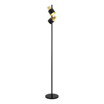 Eglo 79376 - Floor lamp FIUMARA 2xE27/60W/230V black/gold