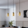 Eglo 79461 - Cable pendant BOLSANO 3xE27/28W/230V gold/black
