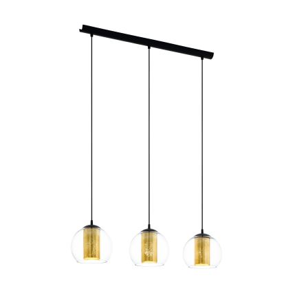 Eglo 79461 - Cable pendant BOLSANO 3xE27/28W/230V gold/black