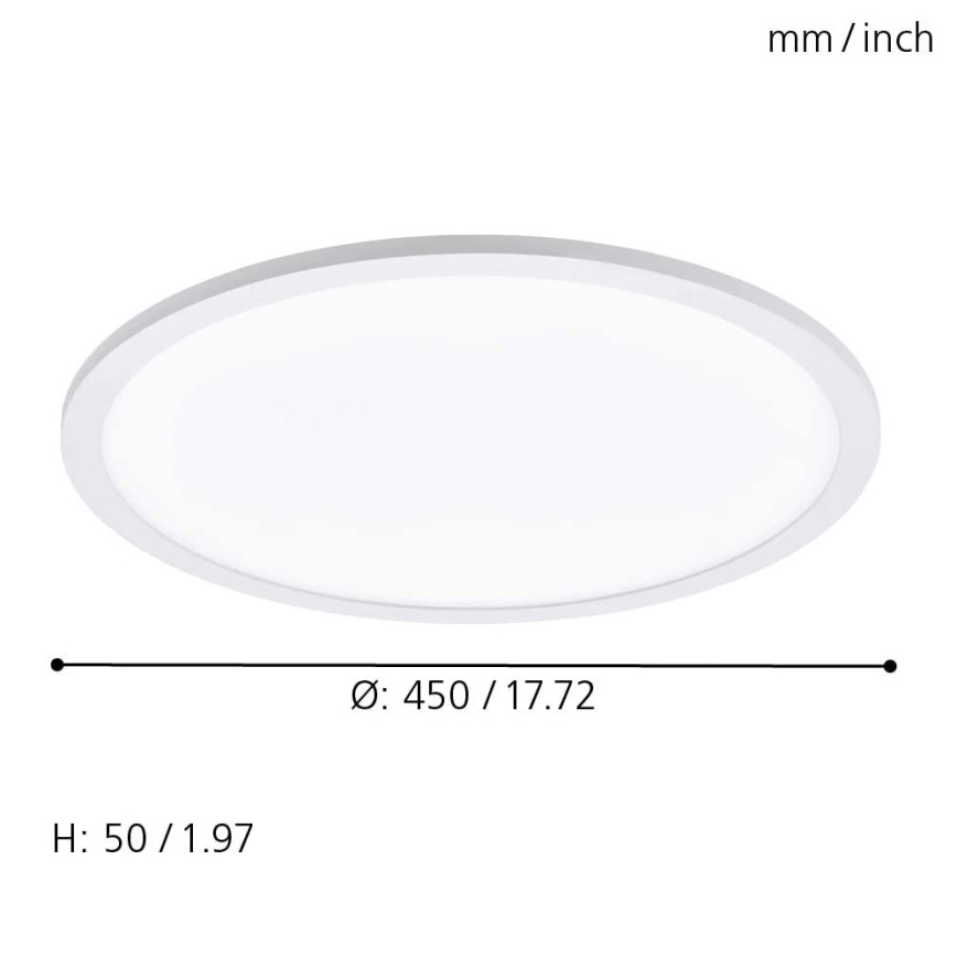 Eglo 79469 - LED Dimmable ceiling light POZZALLO LED/21W/230V 2700-6500K white + remote control