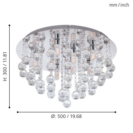 Eglo 79516 - LED Bathroom ceiling light MONTEPRANDONE 8xG9/3W/230V IP44 shiny chrome