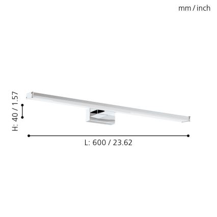 Eglo 79533 - LED Bathroom mirror lighting SARNOR LED/11W/230V 60 cm IP44 shiny chrome