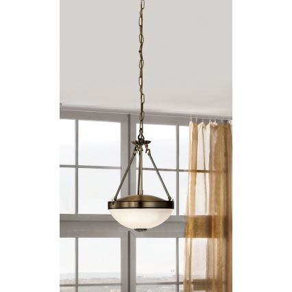 EGLO - Chandelier on a chain 2xE27/60W/230V bronze