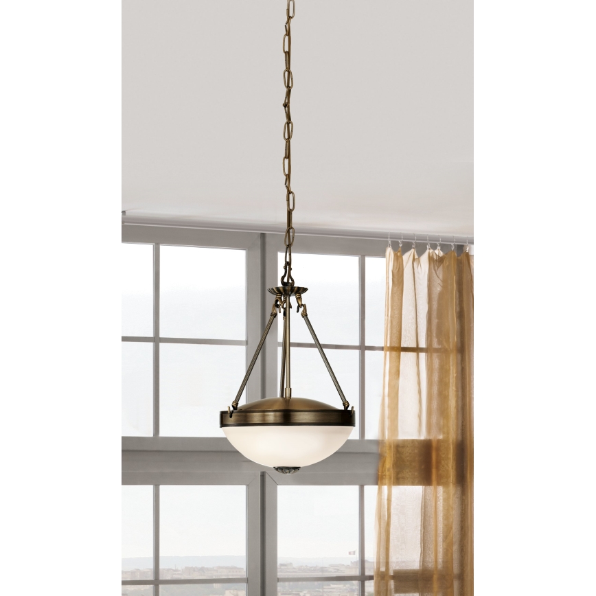 EGLO - Chandelier on a chain 2xE27/60W/230V bronze
