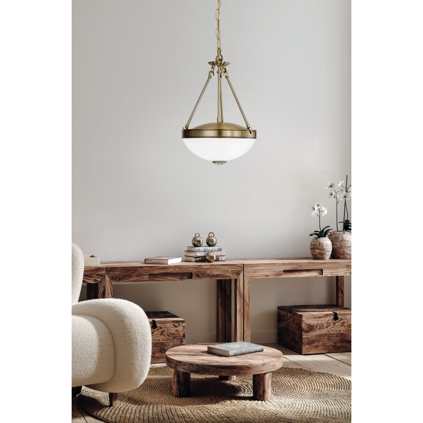 EGLO - Chandelier on a chain 2xE27/60W/230V bronze