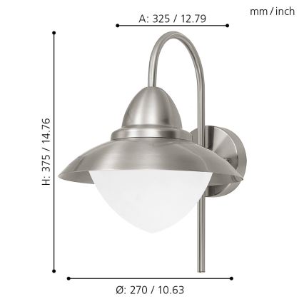 EGLO - LED Outdoor wall light 1xE27/8,5W - LED bulb FOR FREE IP44 2700K
