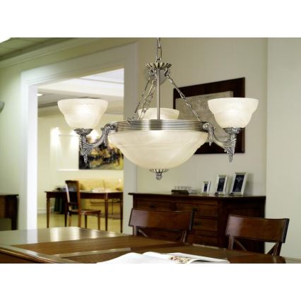 EGLO - Chandelier 6xE14/60W/230V alabaster glass