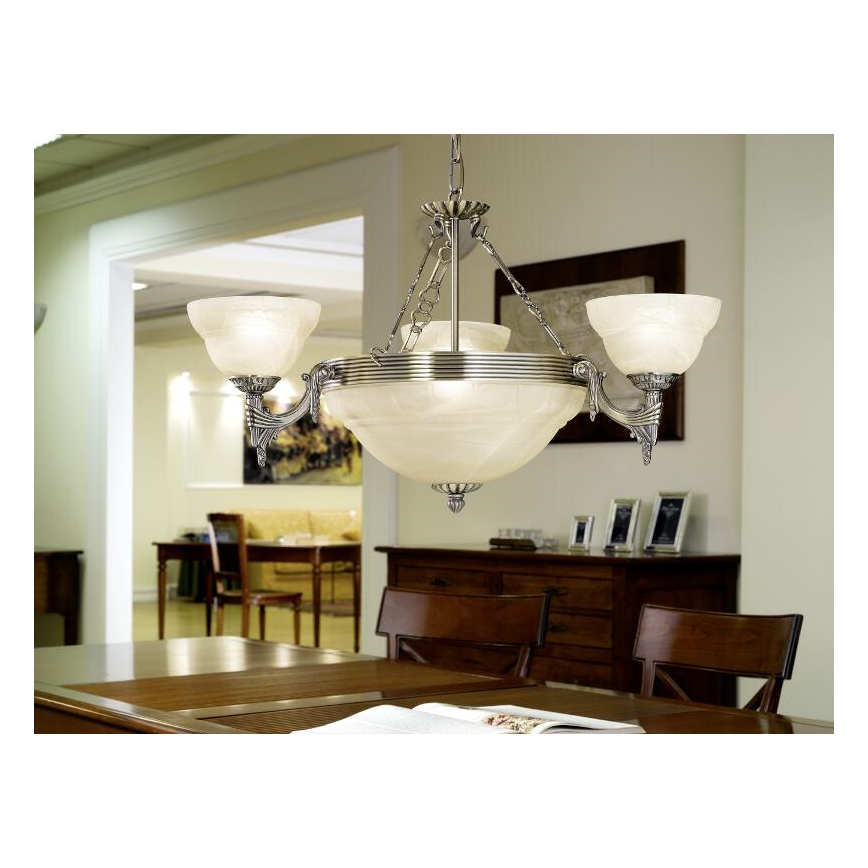 EGLO - Chandelier 6xE14/60W/230V alabaster glass