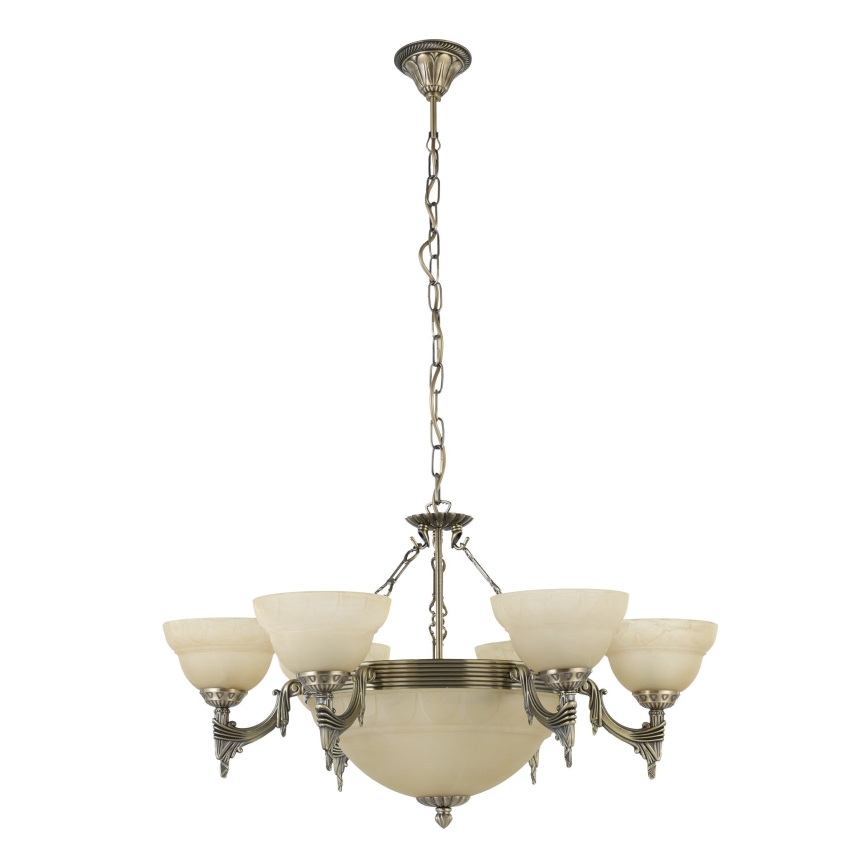 Eglo - Chandelier on a chain 9xE14/60W alabaster glass