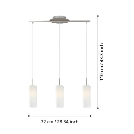 Eglo - Pendant light 3xE27/60W