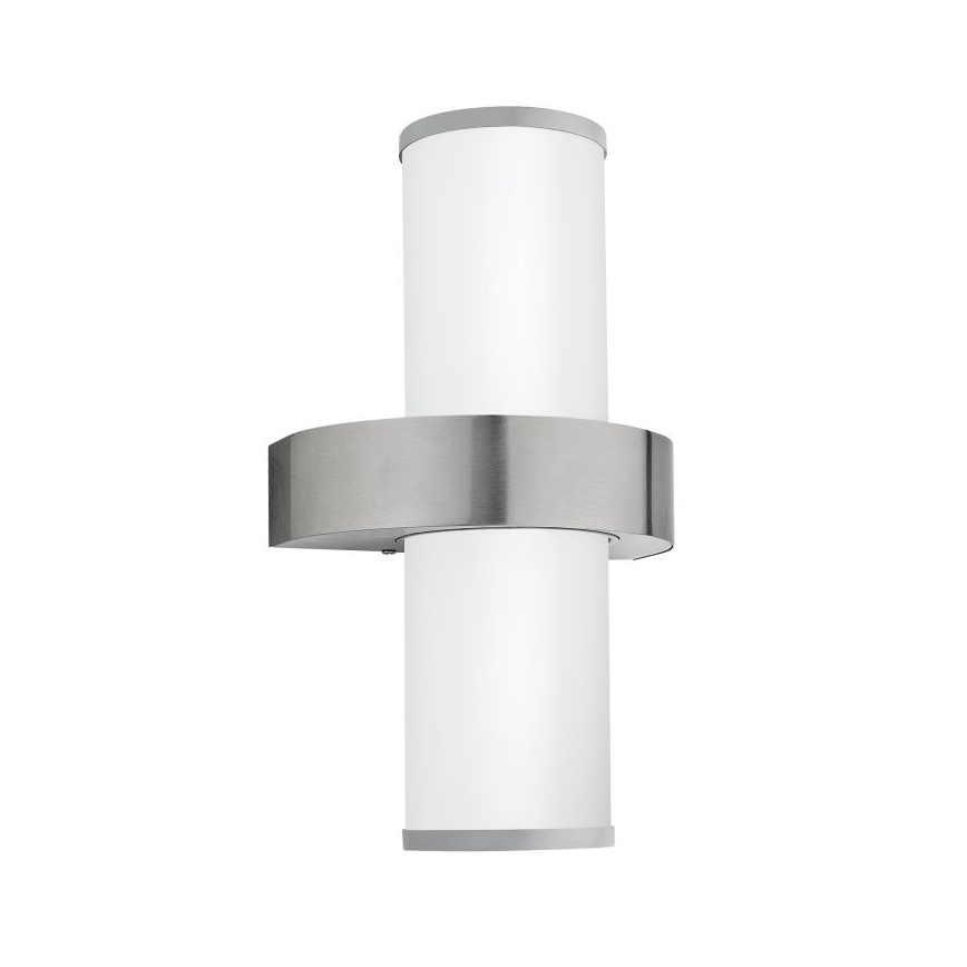 EGLO - Outdoor wall light 2xE27/60W silver/white IP44