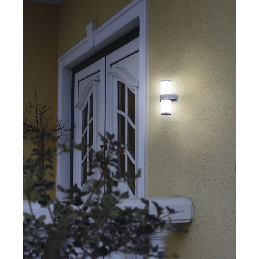 EGLO - Outdoor wall light 2xE27/60W silver/white IP44