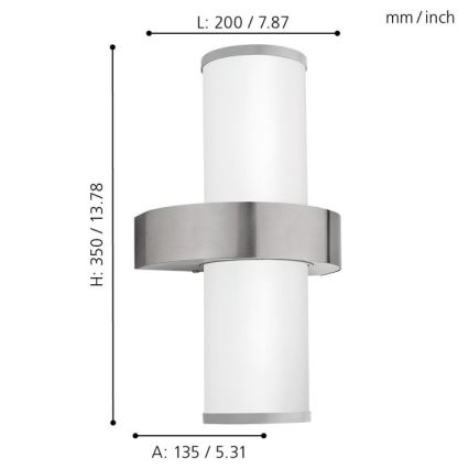 EGLO - Outdoor wall light 2xE27/60W silver/white IP44