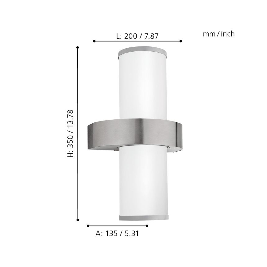 EGLO - Outdoor wall light 2xE27/60W silver/white IP44
