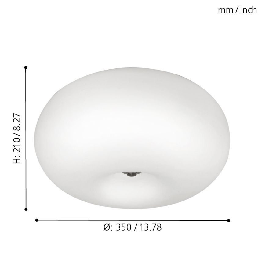 EGLO - Ceiling light OPTICA 2xE27/60W/230V opal glass d. 35 cm