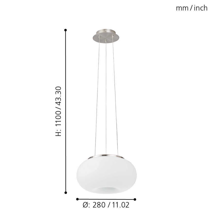 EGLO - Chandelier on a string OPTICA 2xE27/60W d. 28 cm