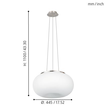 EGLO - Chandelier on a string OPTICA 2xE27/60W d. 45 cm