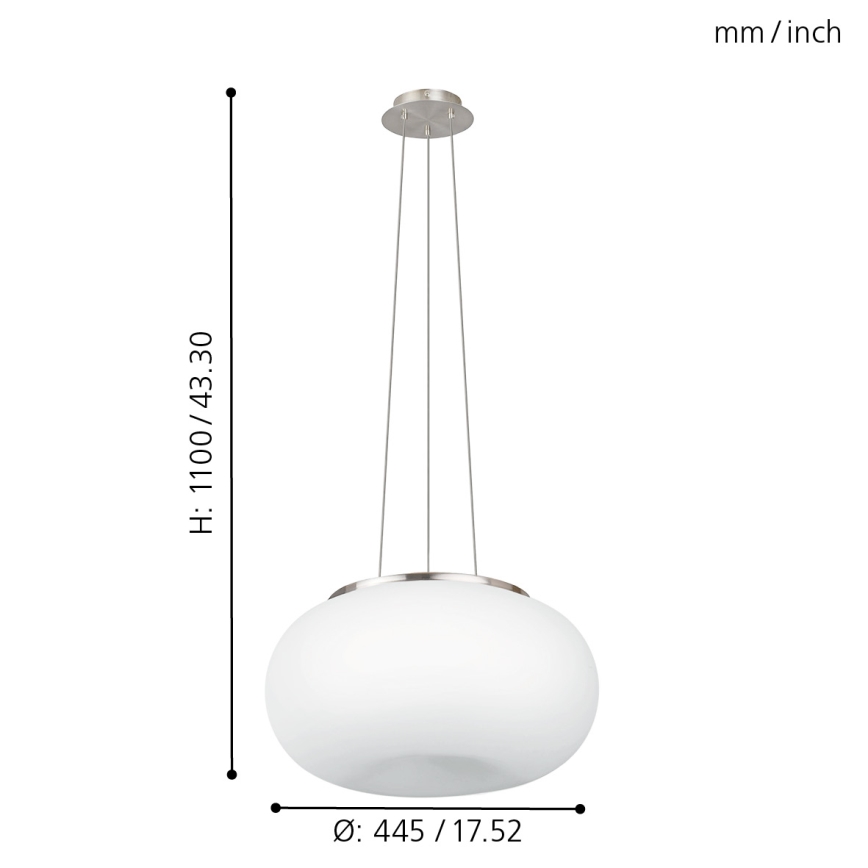EGLO - Chandelier on a string OPTICA 2xE27/60W d. 45 cm