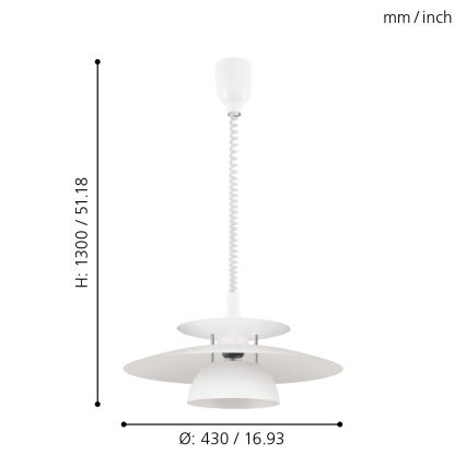 Eglo - Pull-down chandelier 1xE27/60W/230V